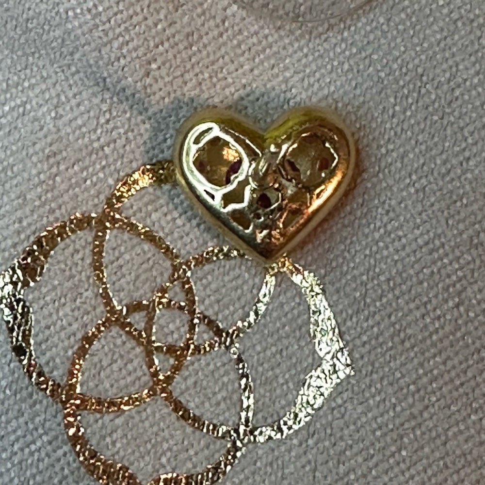 Kendra Scott Holland Heart Gold and Pink Crystal Heart Earrings NWT - Picture 4 of 6
